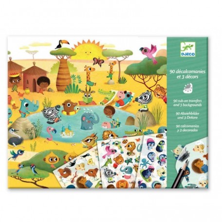 90 décalcomanies Savane, Désert et Pôle Nord, C'est la fête! - Djeco Djeco