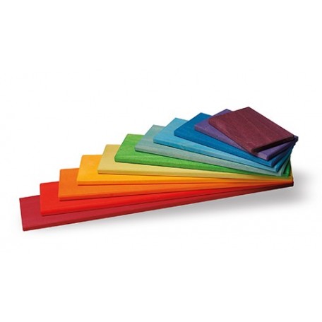 Wooden Rainbow-Colored Building Boards - Grimm's