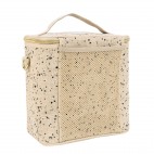 Grand sac isotherme en lin brut Éclaboussures noires - SoYoung SoYoung