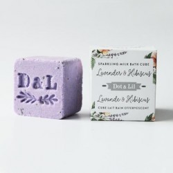 Cube lait de bain effervescent Lavande & Hibiscus - Dot & Lil Dot & Lil