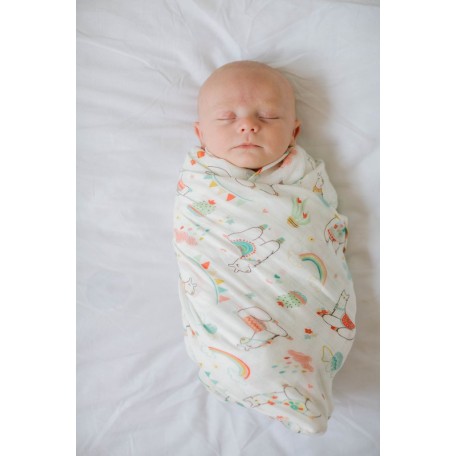 Bamboo Muslin Swaddle Llama - Loulou Lollipop