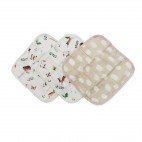 Set of 3 Woodland Gnome Deluxe Bamboo Muslin Washcloth - Loulou Lollipop