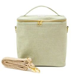 Large Linen Insulated Lunch Bag Sage Green - SoYoung