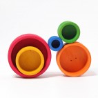 Multi-colour Wooden Stacking Bowls - Grimm's