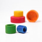 Multi-colour Wooden Stacking Bowls - Grimm's