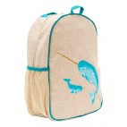 Raw Linen Toddler Backpack - So Young - Bunnies