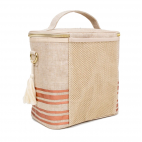Raw Linen Insulated Lunch Poche Rose gold - SoYoung