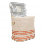 Raw Linen Insulated Lunch Poche Rose gold - SoYoung