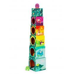 Stacking cubes In the jungle - Moulin Roty