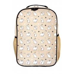 Raw Linen Grade School Backpack - So Young - Bunny Tile