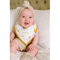 Set of 2 Rosey Bloom Bamboo Muslin Bandana Bibs - Loulou Lollipop