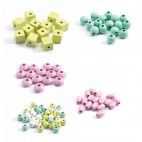450 Wooden Beads, Flowers and Foliage - Djeco
