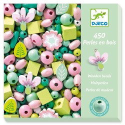 450 Wooden Beads, Flowers and Foliage - Djeco