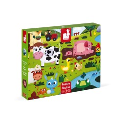 Puzzle Tactile Géant Les Animaux de la ferme 20 morceaux - Janod Janod