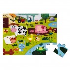 Puzzle Tactile Géant Les Animaux de la ferme 20 morceaux - Janod Janod