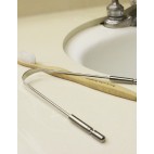 Stainless steel tongue cleaner - Brush with Bamboo