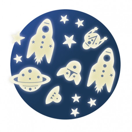 Phosphorescent Decorations Space Mission - Djeco