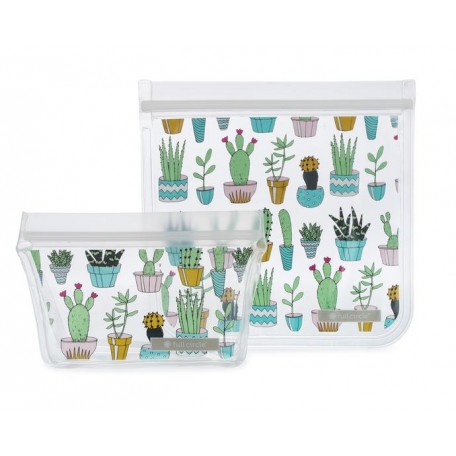 Ziptuck Reusable Snack Bag Duo Cactus - Full Circle