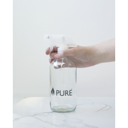 Bouteille avec vaporisateur en verre clair 500 ml - Pure