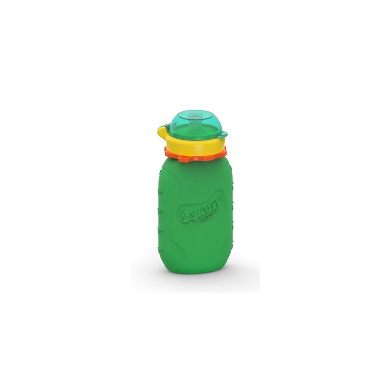 Squeasy Snacker aqua PVC et phtalate 160ml Silicone Gourde Réutilisable pour compotes et purées sans BPA 
