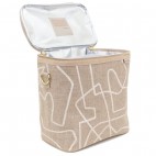 Raw Linen Insulated Lunch Poche Curious Cats - SoYoung