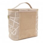 Raw Linen Insulated Lunch Poche Curious Cats - SoYoung