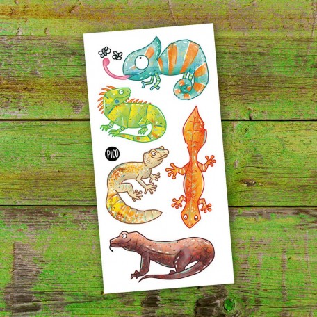 Temporary Tattoo Smiling Lizards - Pico