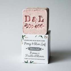 Cube lait de bain effervescent Pivoine et Fleur d'olivier - Dot & Lil Dot & Lil