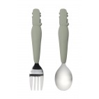 Fork and Spoon Feeding Set for Toddlers - Alligator - Louloulollipop