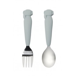 Fork and Spoon Feeding Set for Toddlers - Elephant - Louloulollipop