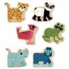 Magnetic Puzzle Crazy Animals - Djeco