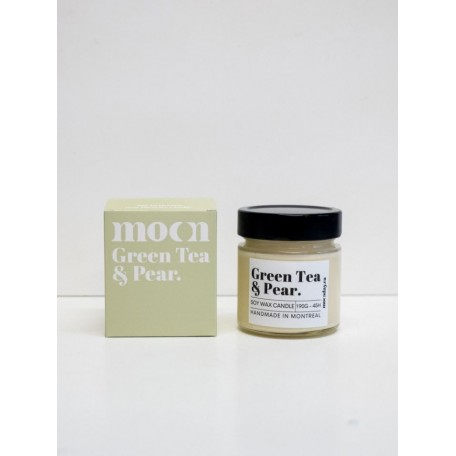 Green tea and Pear Soy Wax Candle 190g - Moonday