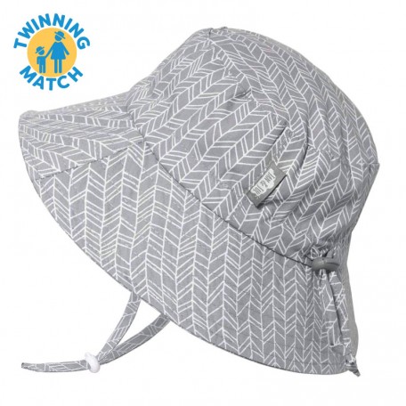 Bucket Summer Hat Gray Chevrons - Jan & Jul