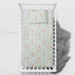 Couverture en minky Floral Boho Bleu Clair - Oops OOPS