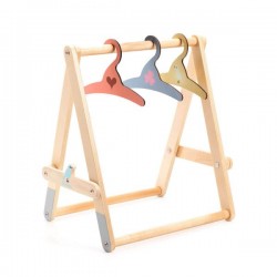 Doll clothes rack, 3 hangers - Pomea by Djeco