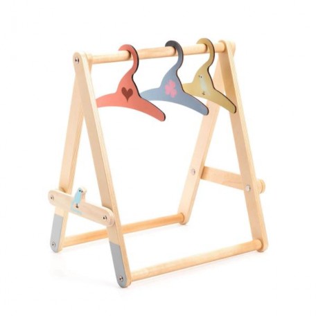 Doll clothes rack, 3 hangers - Pomea by Djeco