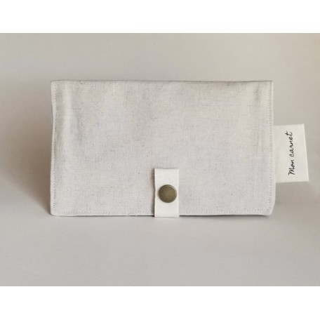 Natural linen Health Book Cover - Sauge & Co.