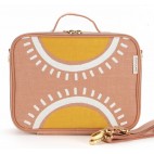 Insulated Lunch Box Raw Linen - Sunrise muted clay - SoYoung
