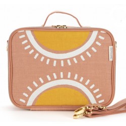 Insulated Lunch Box Raw Linen - Sunrise muted clay - SoYoung