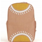 Raw Linen Grade School Backpack sunrise muted clay - So Young