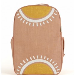 Raw Linen Grade School Backpack sunrise muted clay - So Young