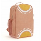 Raw Linen Grade School Backpack sunrise muted clay - So Young