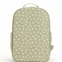 Sac à dos en lin brut Enfant little hearts sage - SoYoung SoYoung