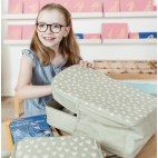Sac à dos en lin brut Enfant little hearts sage - SoYoung SoYoung