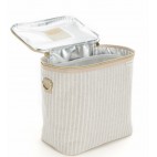 Grand sac à lunch isotherme en lin brut sand and stone beach stripe- SoYoung SoYoung