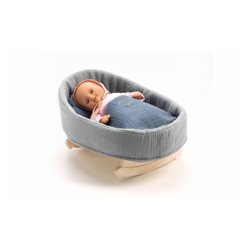 Porte bébé de poupée Blue Gray - Jouet d'imitation - Poméa Djeco