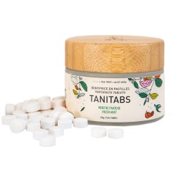 Dentifrice en pastilles menthe fraiche pot en verre 45g - Tanit