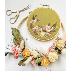 DIY spring wreath Embroidery Kit - Tightly embroidered