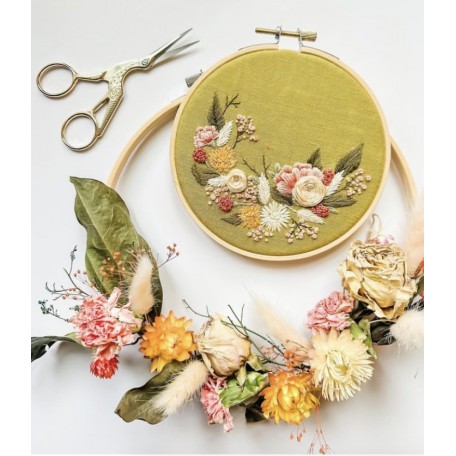 DIY spring wreath Embroidery Kit - Tightly embroidered