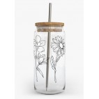 Verre avec paille et couvercle wildflower 18oz / 53 cl